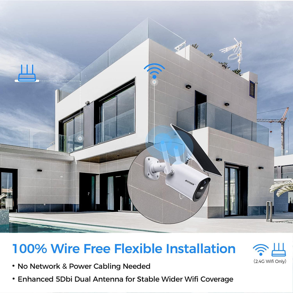 Wi-Fi Solar Rechargeable Battery Wireless Security Camera B138
