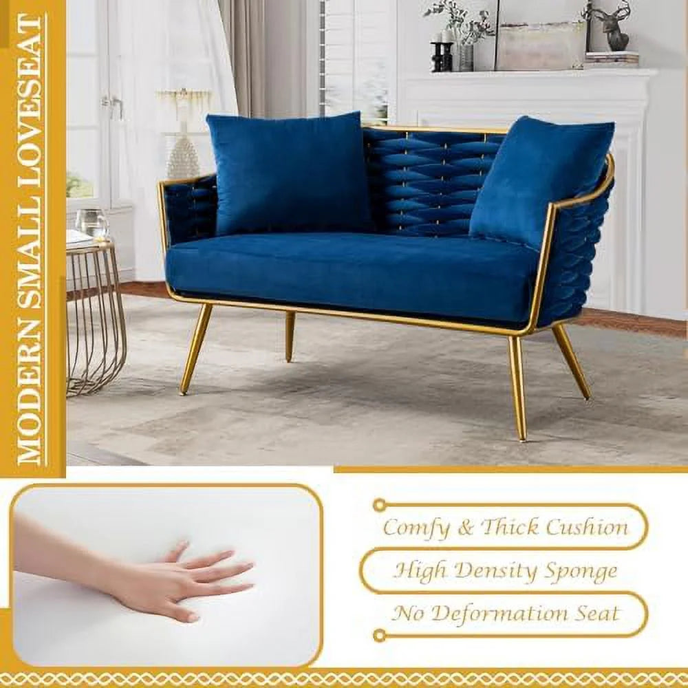 Velvet Accent Sofa Chair with 2 Pillows K480
