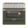 Olive Green 4 Burner Dual Fuel Range F52965