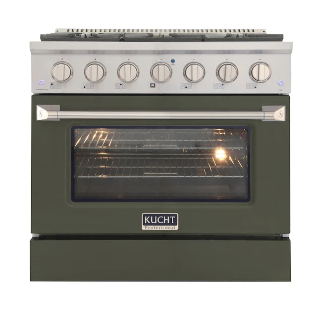 Olive Green 4 Burner Dual Fuel Range F52965