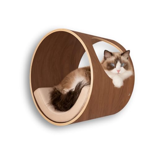 Oak Round Cat Wall Shelves with Cushion M9739