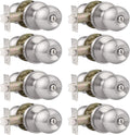 8 Pack Keyless Privacy Door Lever Lockset with Turn Buttons Satin Nickel L52302