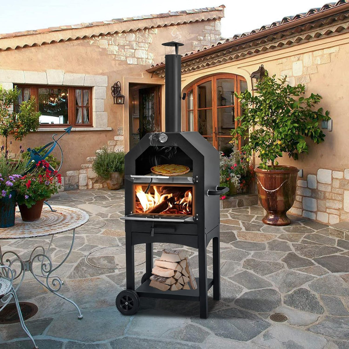 Outdoor Pizza Oven Wood Fire with Pizza Stone Z67169