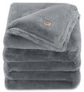 Charcoal Dark Grey 50-inch x 70-inch Faux Fur Throw Blanket B48413