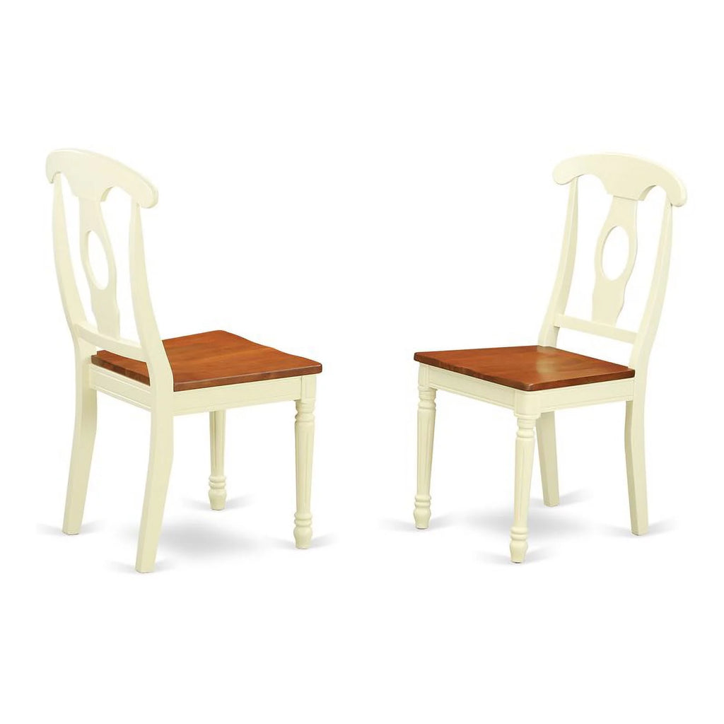 Cream Cherry Wood Dining Chairs Set of 2 Z590