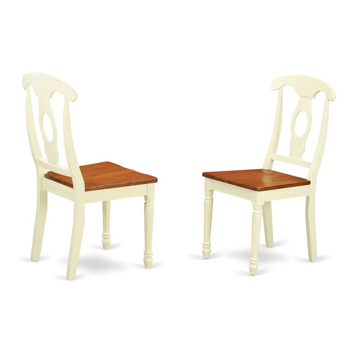 Cream Cherry Wood Dining Chairs Set of 2 Z590