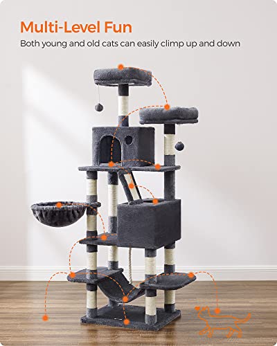 81.1-Inch Multi-Level Plush Cat Tree with Scratching Posts Z73819