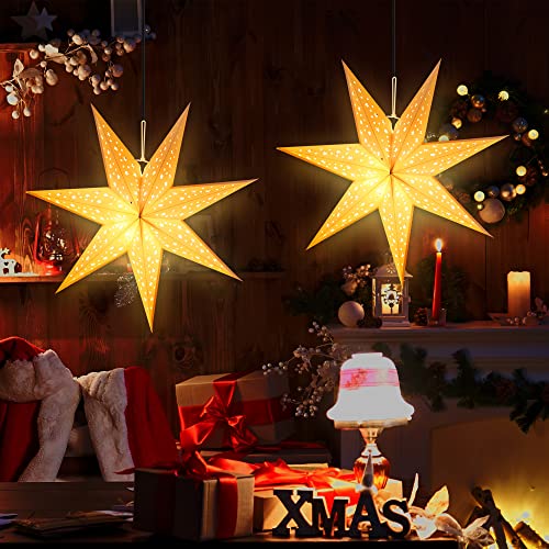 4 Pack 20 Inch Paper Lanterns with LED Star Lights M313273