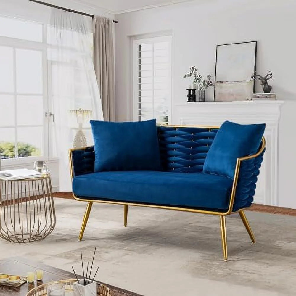 Velvet Accent Sofa Chair with 2 Pillows K480