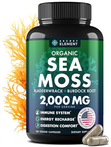 Sea Moss Capsules with Burdock Root, Bladderwrack & Muira Puama, 120 Pills R7357