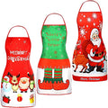 Christmas Apron, 3PCS Adjustable Kitchen Cooking Aprons I29743