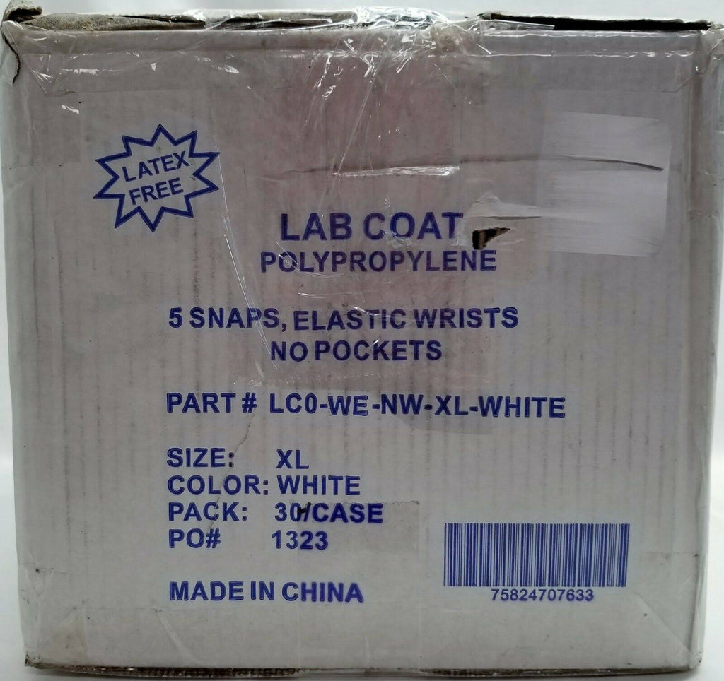 White Polypropylene Lab Coat V860112