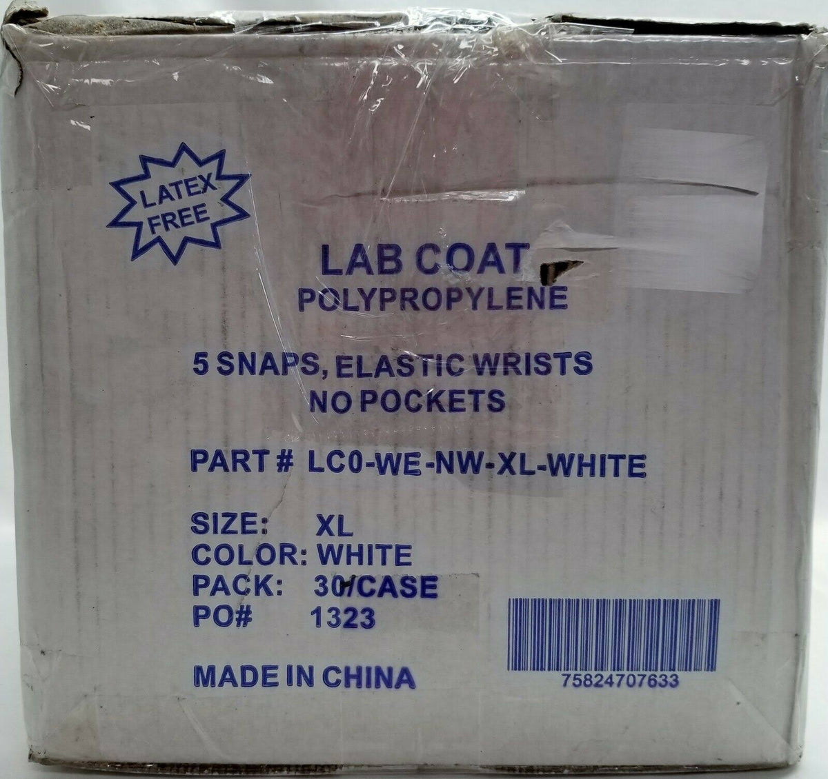 White Polypropylene Lab Coat V860112