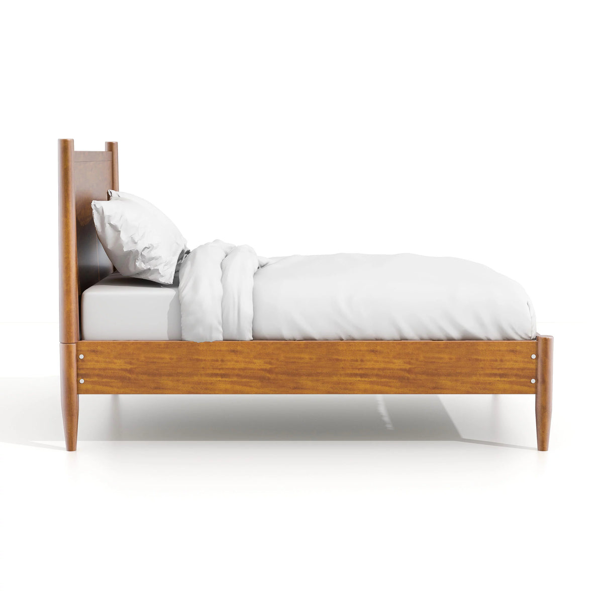 Solid Wood Queen Platform Bed with Memory Foam Mattress S46841