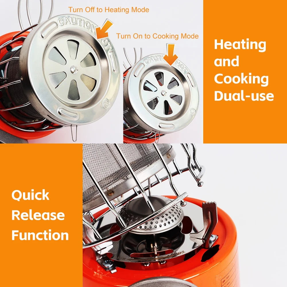 Compact 2000W Gas-Powered Heater & Stove Q126542