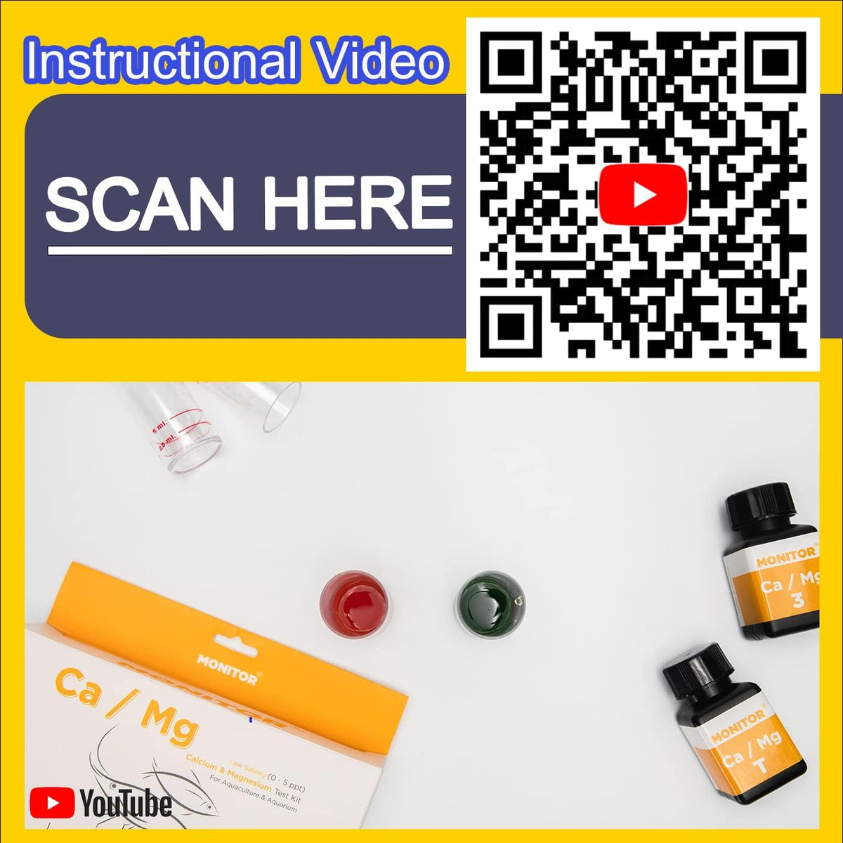 Monitor Calcium/Magnesium Low Salinity (0-5 PPT) Test KIT (120 Tests) Q661094
