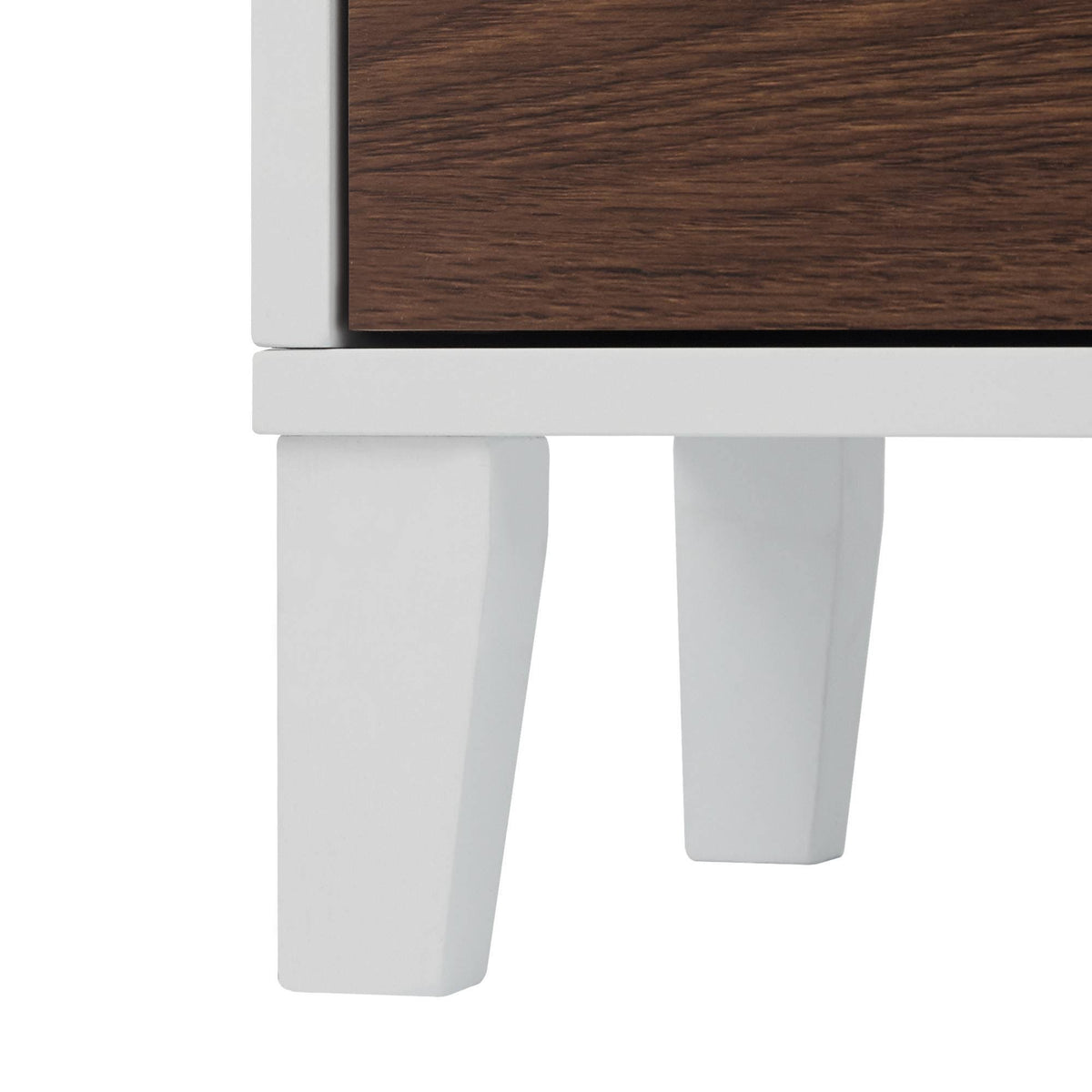 Walnut and White Wooden Linen Tower Cabinet E190909