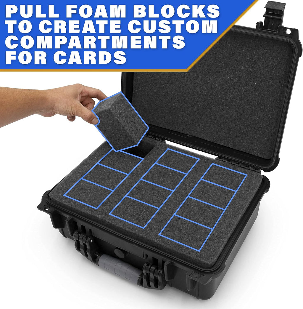 Graded Card Case with Three Custom Card Carrying Case Impact Absorbing Foam Slots F771
