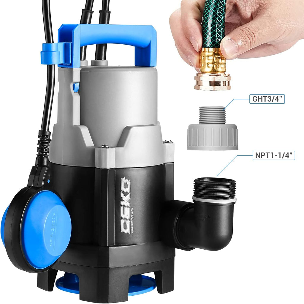 400W 1/2HP Submersible Pump 1981GPH Clean/Dirty Water Pump with Float Switch 16ft Cable Pack of 2 B725