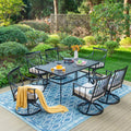 7-Piece Outdoor Dining Set with 6 Swivel Cushioned Chairs & Rectangular Table E539012