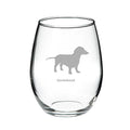Dachshund Stemless Red Wine Glass J442492