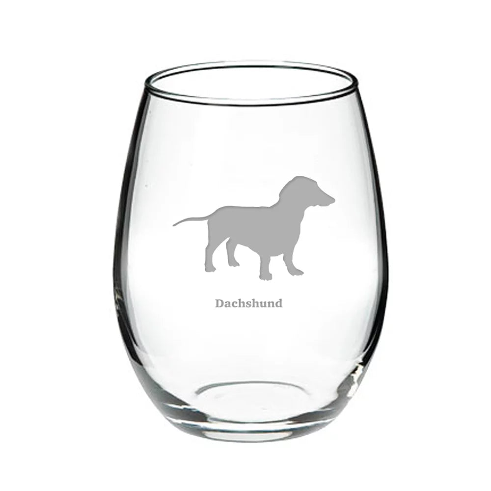 Dachshund Stemless Red Wine Glass J442492