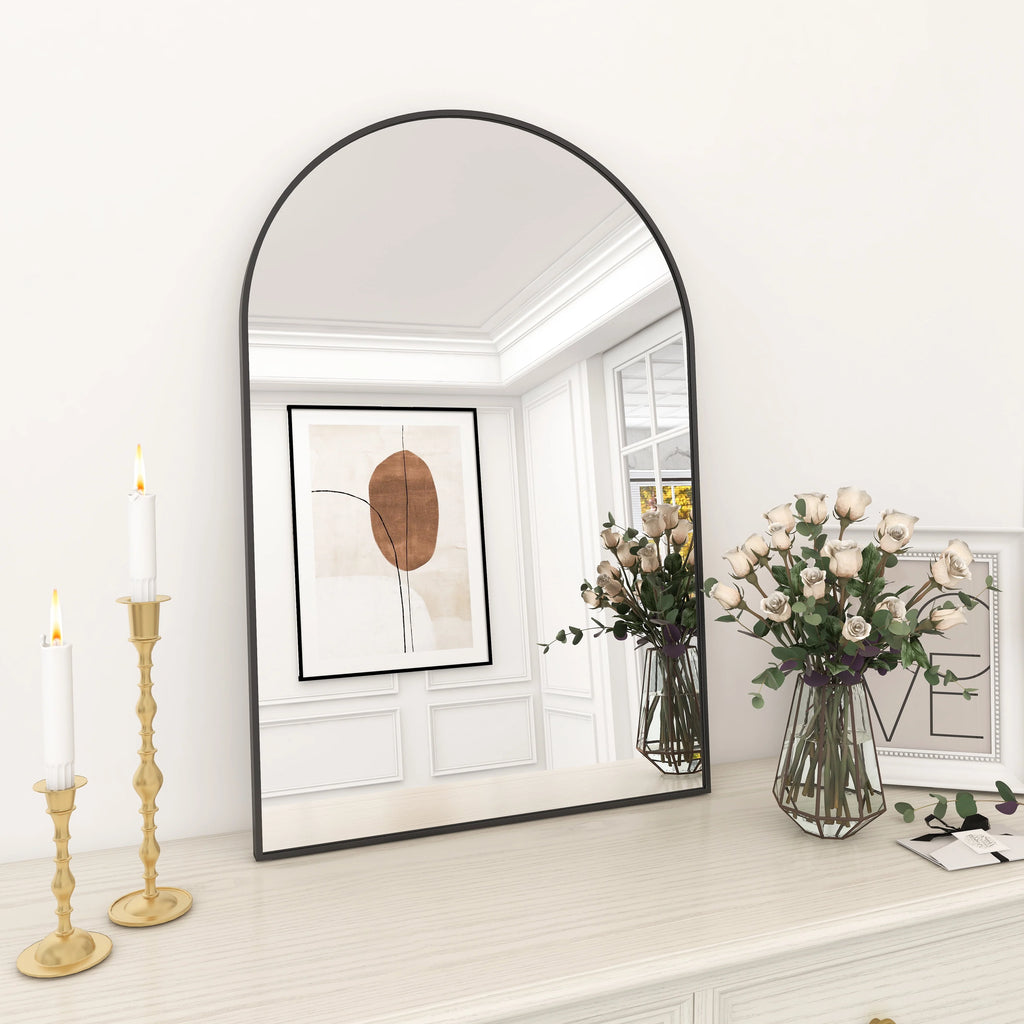Wall Mounted Mirror, 20 x 30 Arch Gold J263