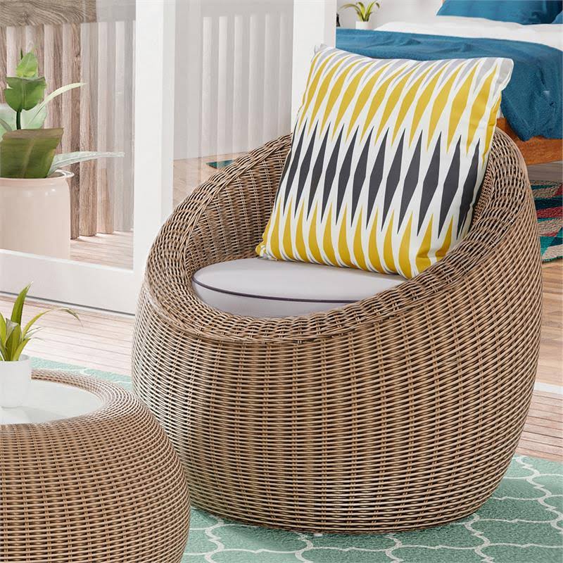 Natural Brown Aluminum Outdoor Chair W972