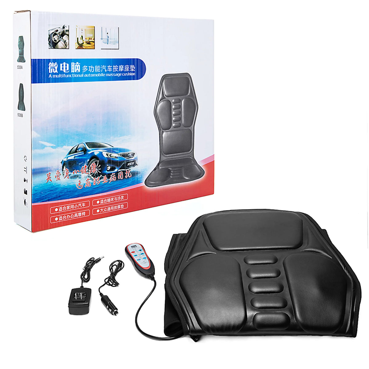 Vibration Massage Car Seat Cushion Back Massager with 9 Mode 9 Intensity L308106