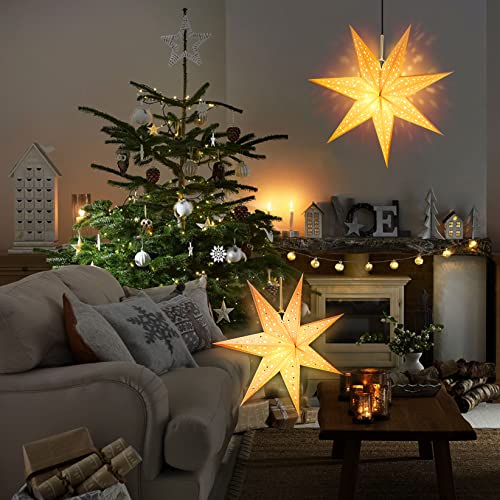 4 Pack 20 Inch Paper Lanterns with LED Star Lights M313273