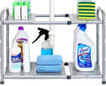 Under Sink 2 Tier Expandable Shelf Organizer Rack, Silver W405940