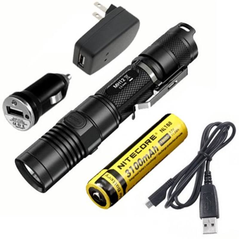 Rechargeable Flashlight with USB Cable and Car Adaptor N170095