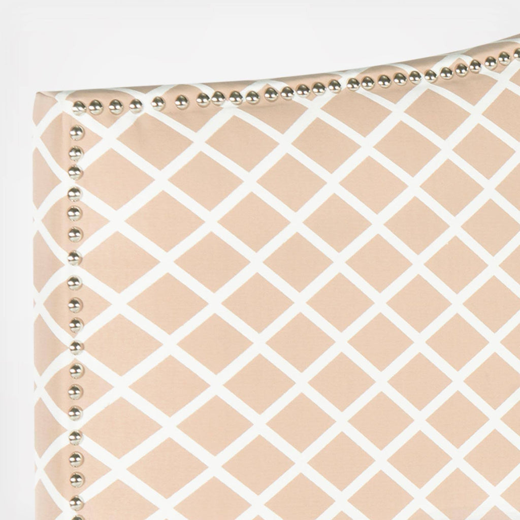 Peach Pink White King Headboard N485912