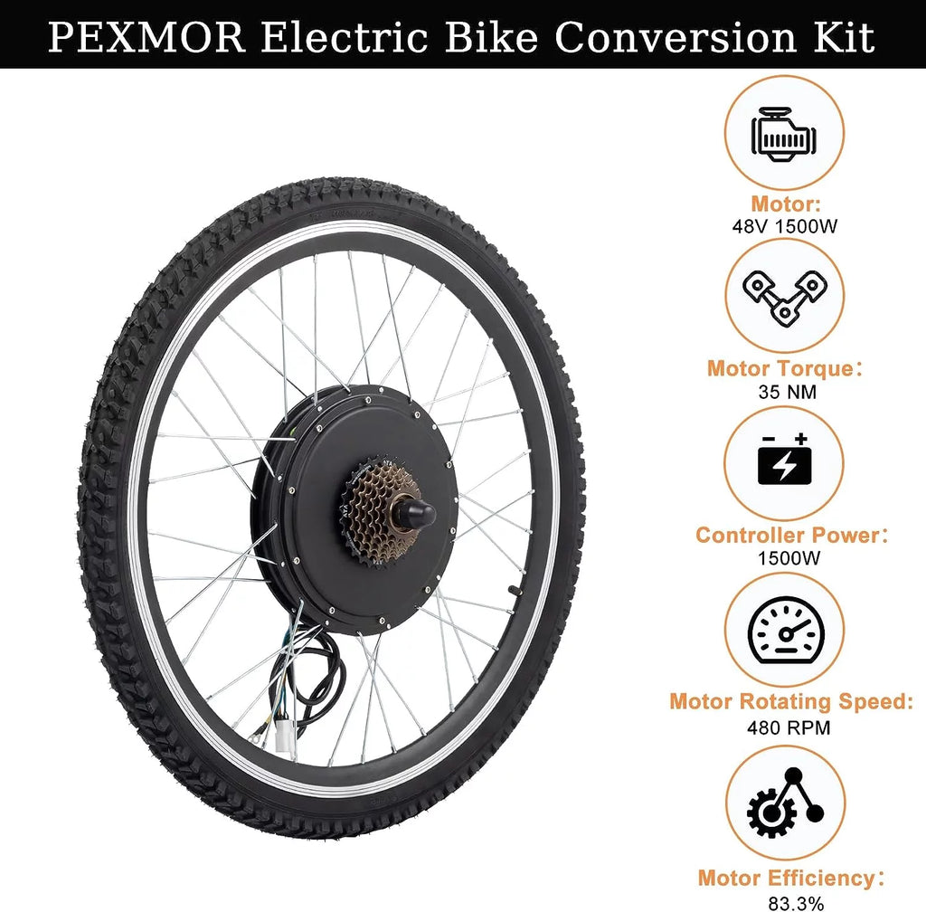 48V 1500W 26" Rear Wheel Electric Bike Conversion Kit O963805