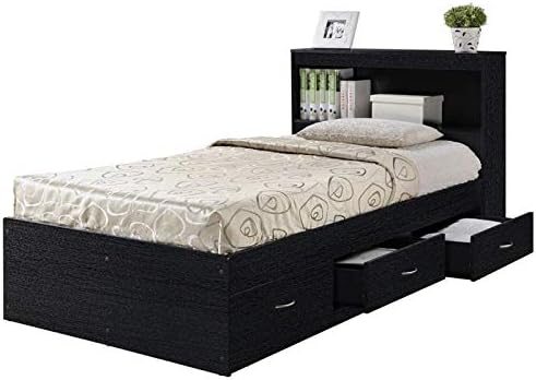 Twin Captain Storage Bed with 3 Drawers in Black G133