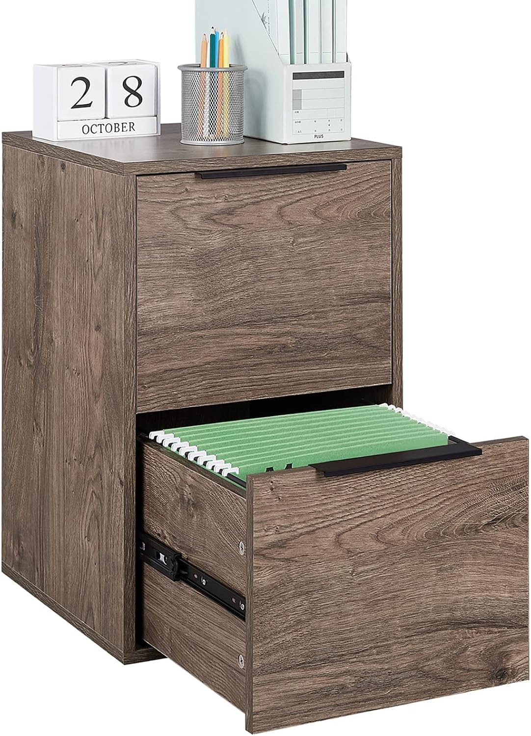 Gray 2 Drawer Wood File Cabinet R173