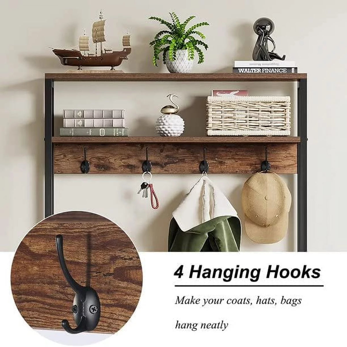 Entryway Hall Tree with Bench and Shoe Storage P11642