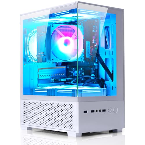 White Desktop PC AMD Ryzen 7-5700G 8 core 3.9GHz 16G DDR4 RAM 512GB NVME SSD Tower Computer with Power Supply 400W H756