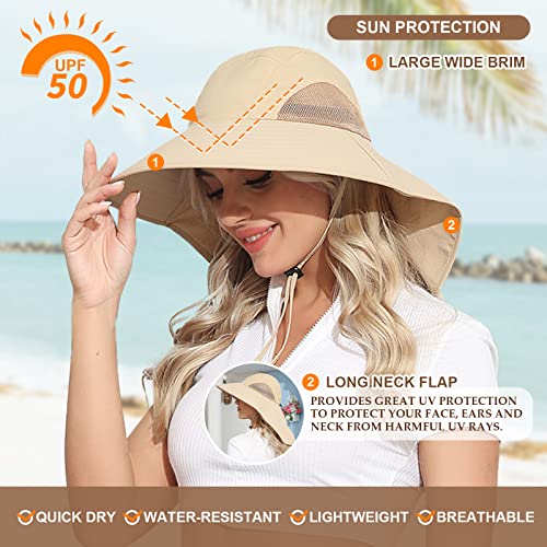Outdoor Sun Hat with Neck Flap Wide Brim Fishing Hat T749845
