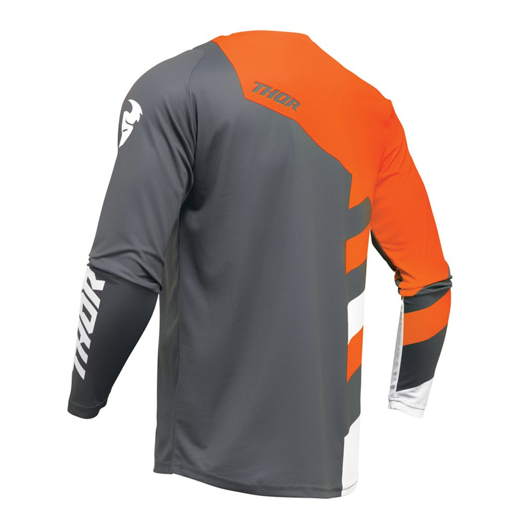 Youth Motocross Dirt Bike Jersey Charcoal Orange B134192