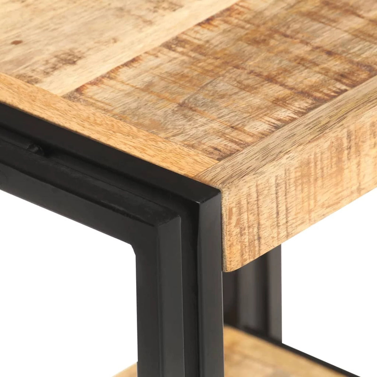 Side Table with Storage Shelf Mango Wood K138759