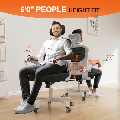 Black Ergonomic High Back Desk Chair with Flip-up Armrests B1575