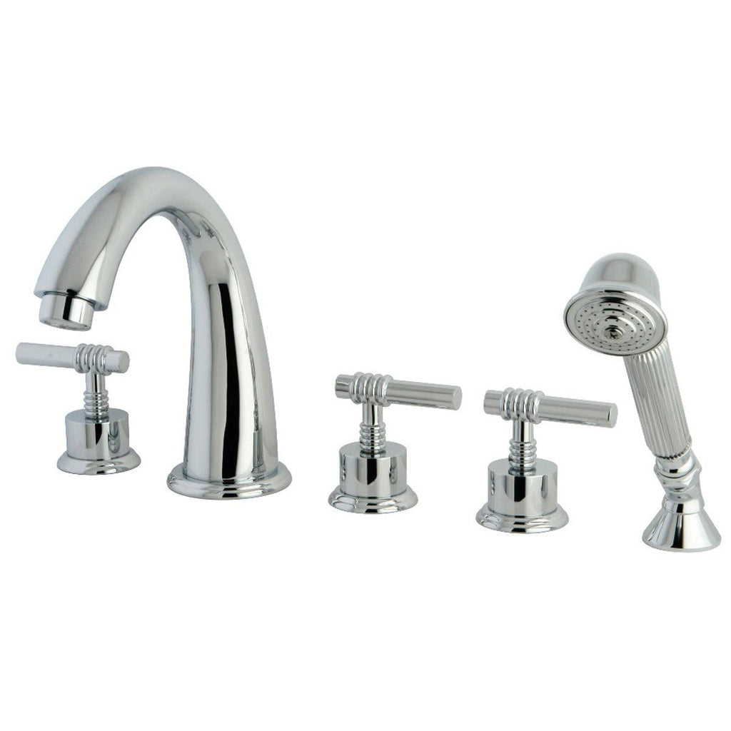 Brushed Nickel Roman Tub Filler with Hand Shower J393687