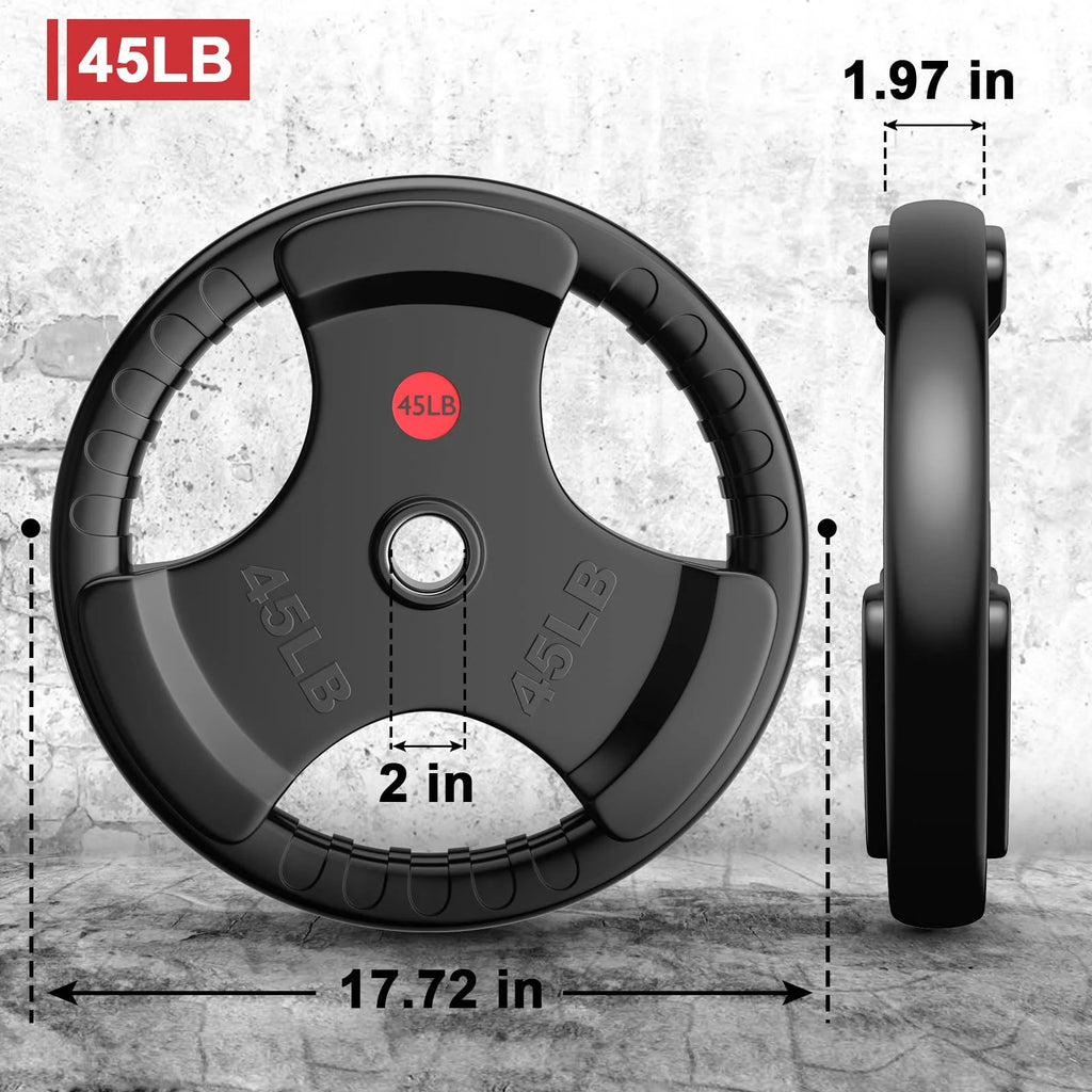 90lbs 2 Inch Rubber Coated Olympic Weight Plate W94956