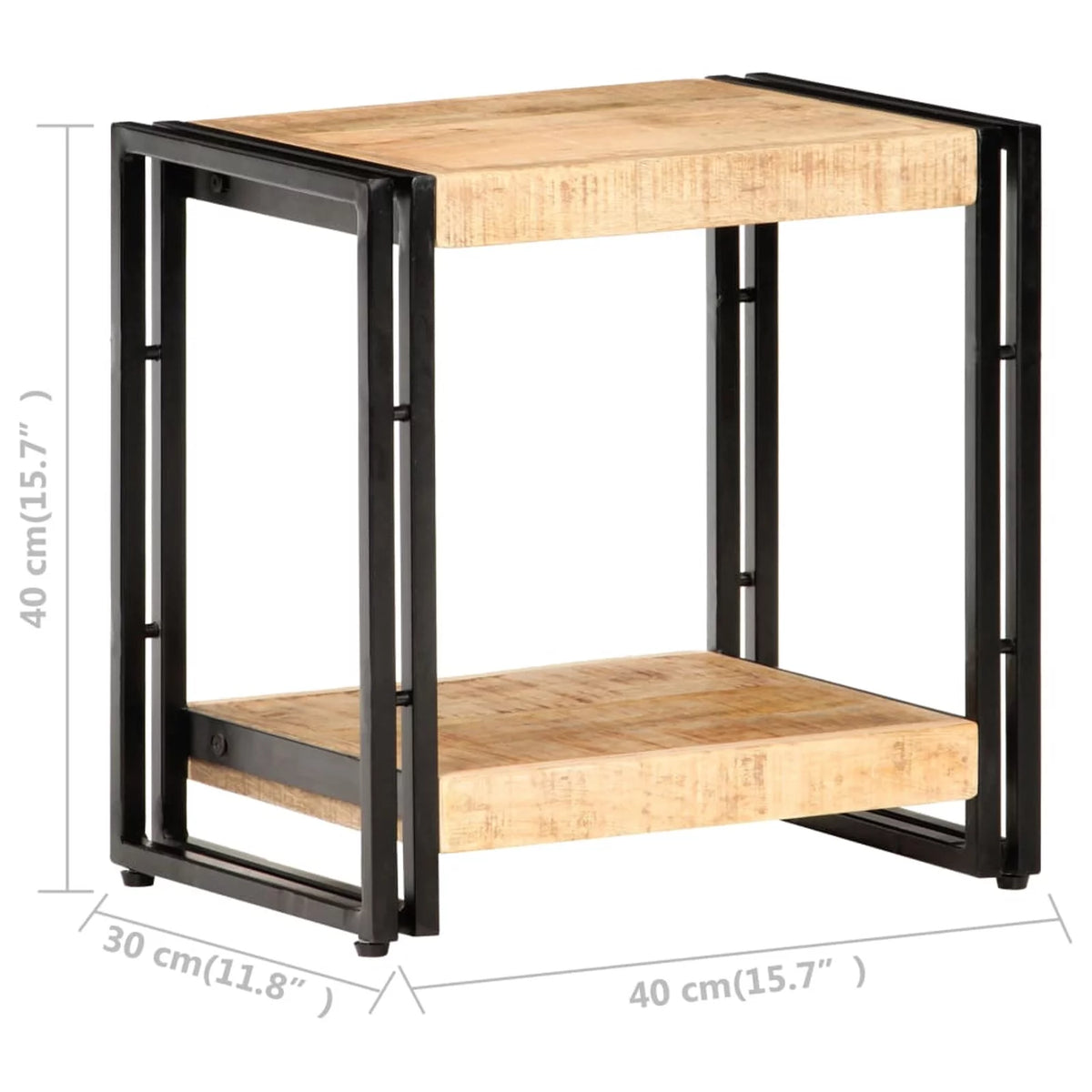 Side Table with Storage Shelf Mango Wood K138759