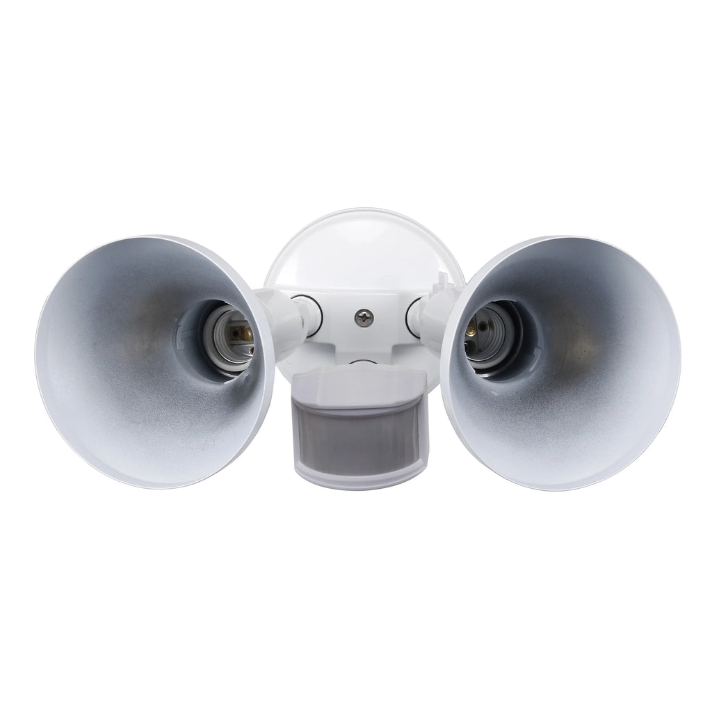 White Dual Head Motion Activated LED Security Flood Light I4014