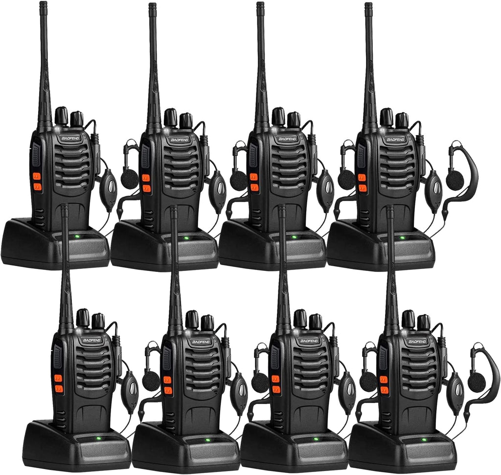 UHF Handheld Rechargeable Walkie Talkies Pack of 2 with Earpiece M896672