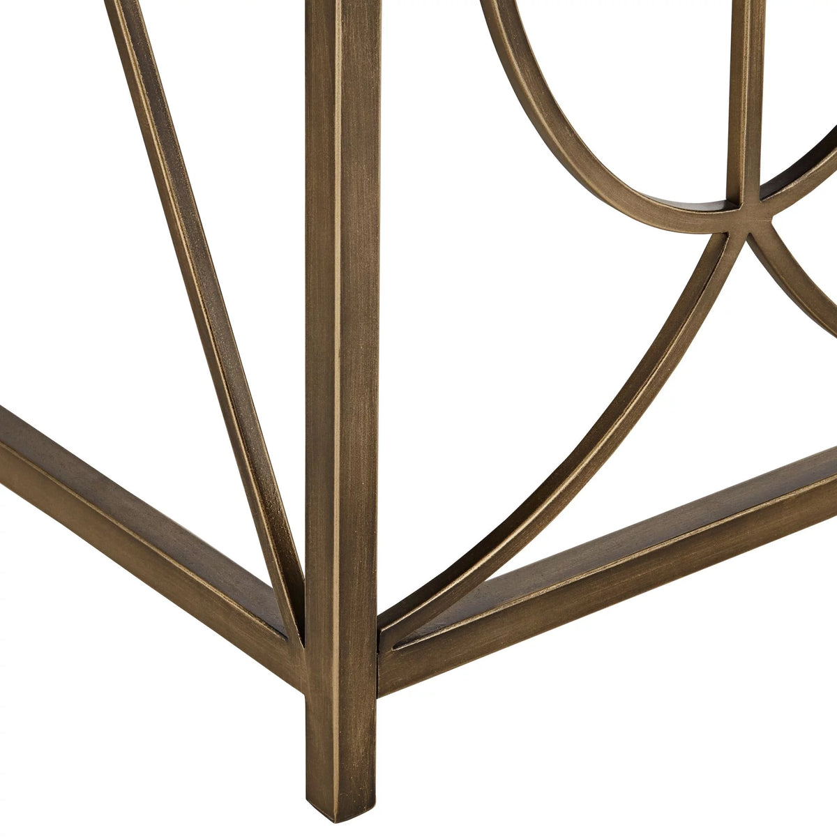 Gold White Marble Tabletop Metal Console Table A2544