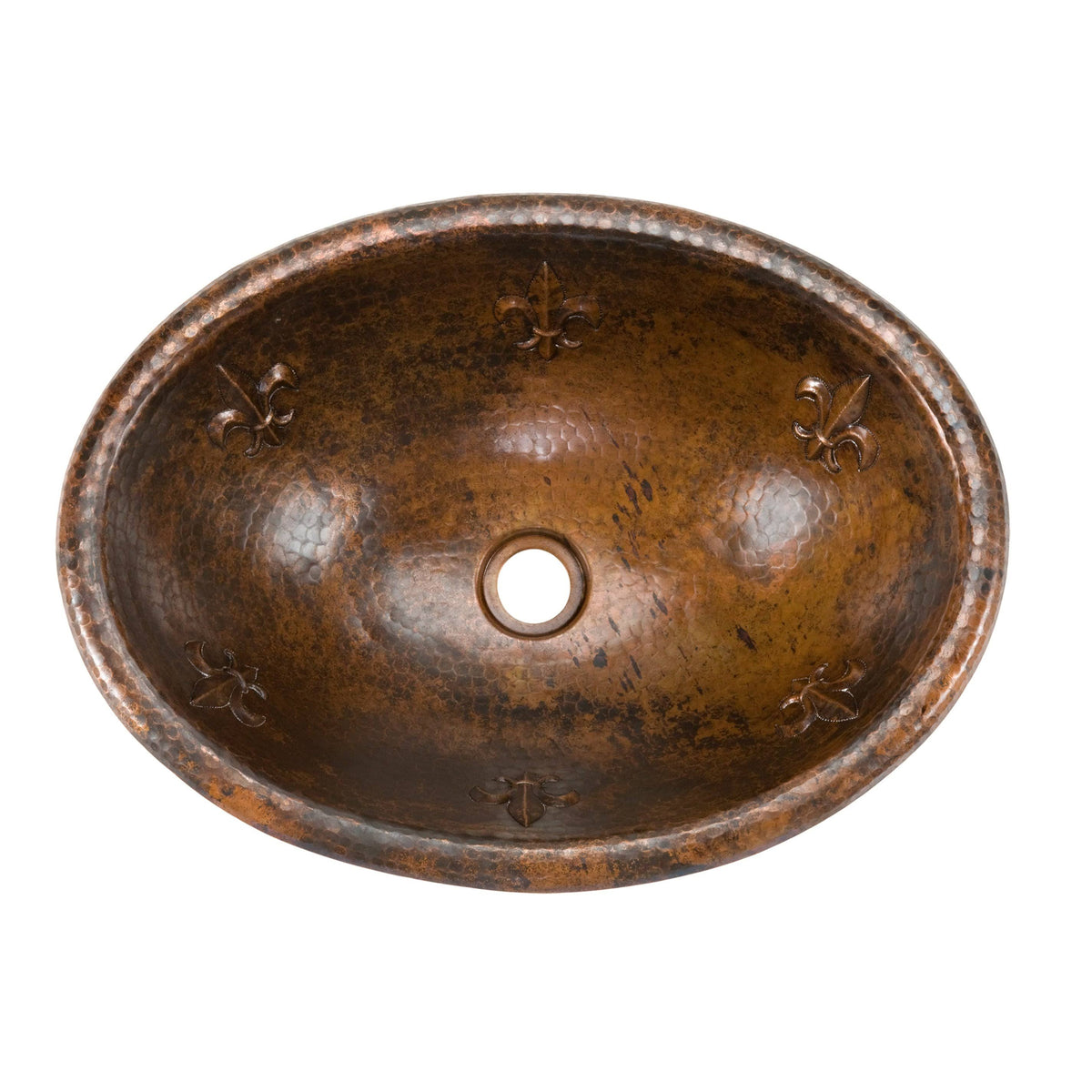 Oval Hammered Copper Sink E81337