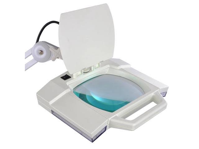 5X Magnification Rolling Floor Stand Magnifying Magnifier LED Lamp Square Salon Equipment V519